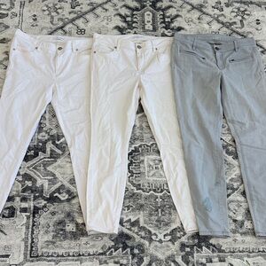 LOFT Women's Skinny Jeans in White and Gray